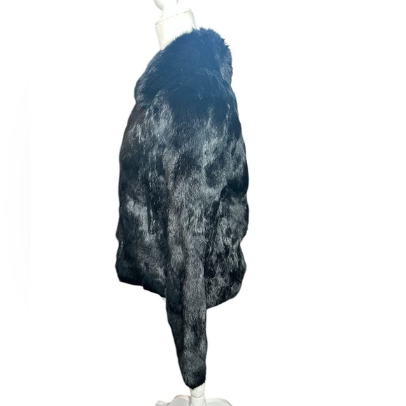 Black Rabbit Fur Coat Size M - Picture 2 of 6